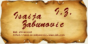 Isaija Zabunović vizit kartica